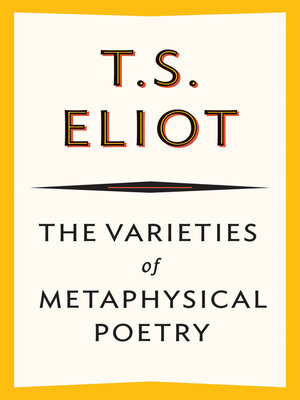 cover image of The Varieties of Metaphysical Poetry